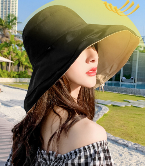 Mũ chống nắng rộng vành phong cách Hàn, nón rộng vành đội 2 mặt thời trang