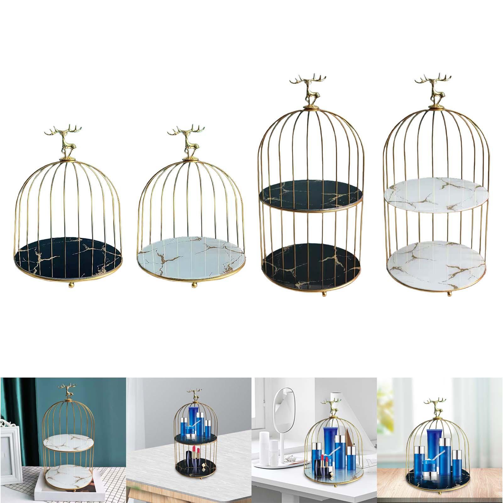 Bird Cage Cosmetic Storage Rack Dresser Makeup Organizer Shelf