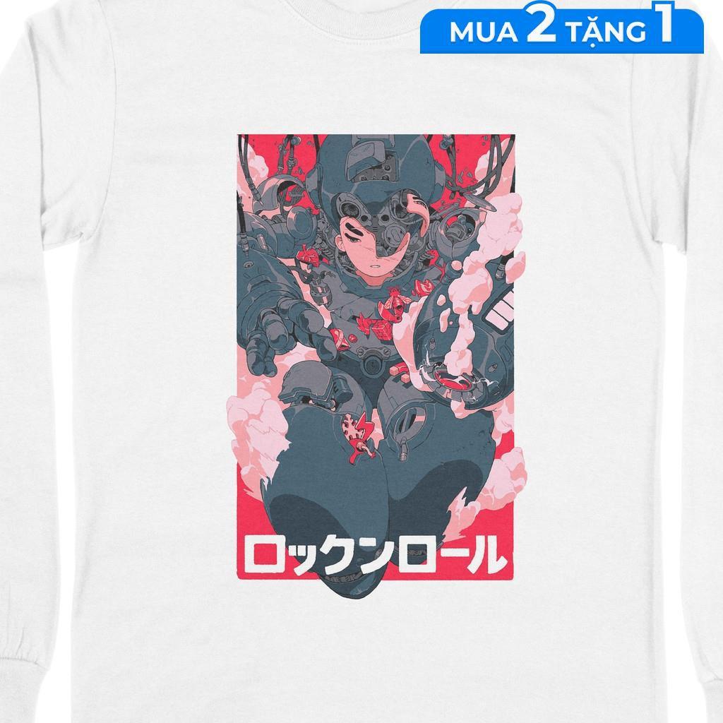 Áo thun dài tay Mega Man Project Unisex THE NEXT LEVEL, Cotton 100% 5 màu nam nữ - DT0139