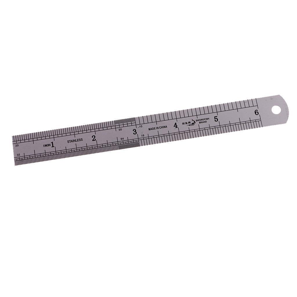 2 x Durable Stainless Steel Straight Ruler for Carpenter,Engineering,Teacher