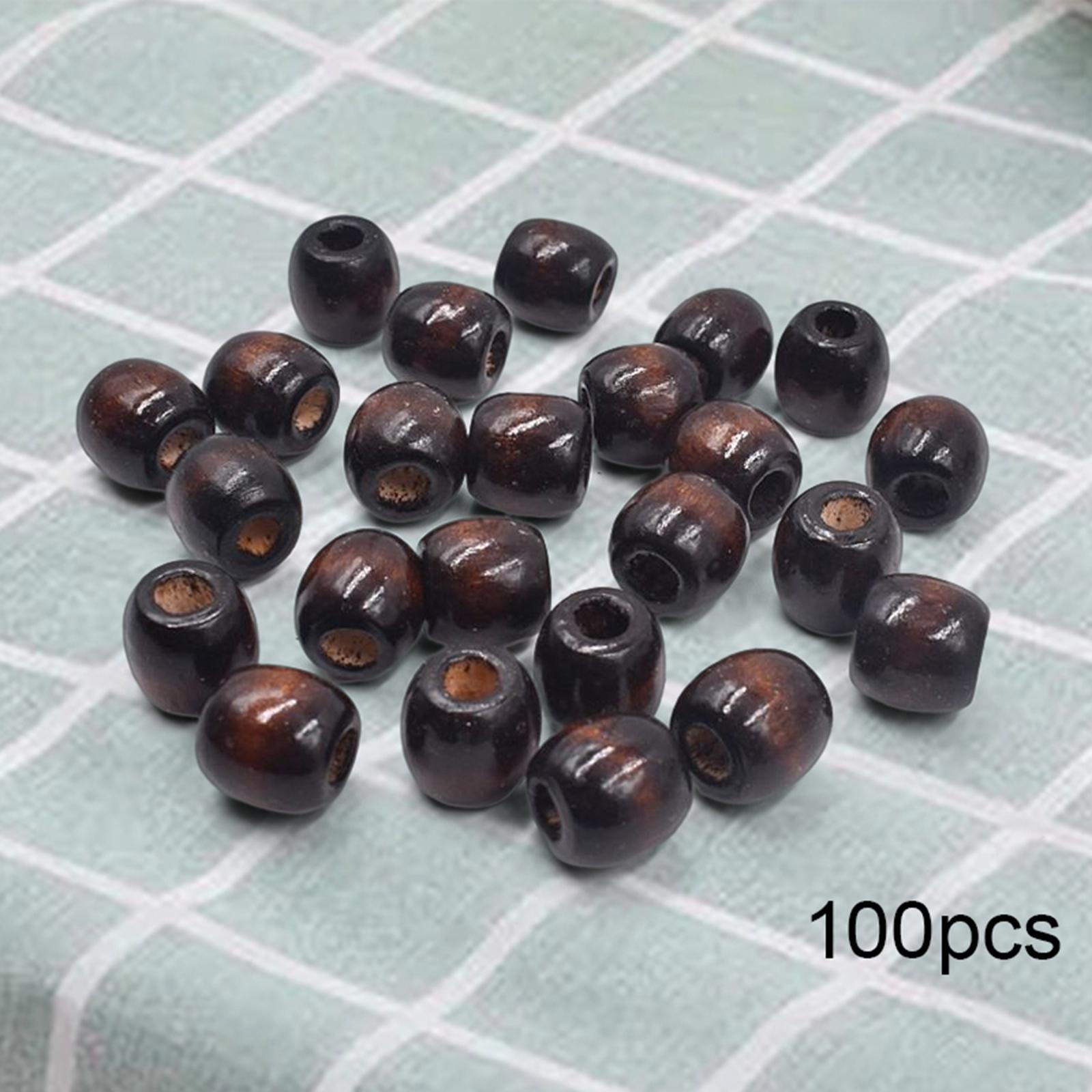 200Pcs Large Hole Wooden Beads Wood Loose Beads Beads for Threading