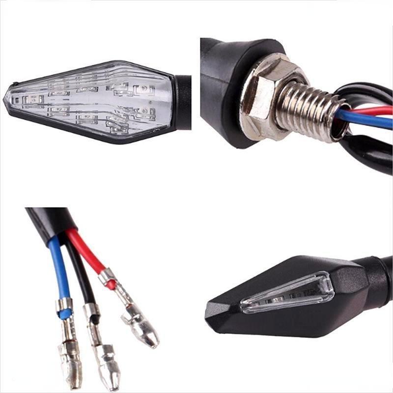 Đèn Xi Nhan Xe Máy 12 Bóng Led Màu Hổ Phách + Xanh Dương