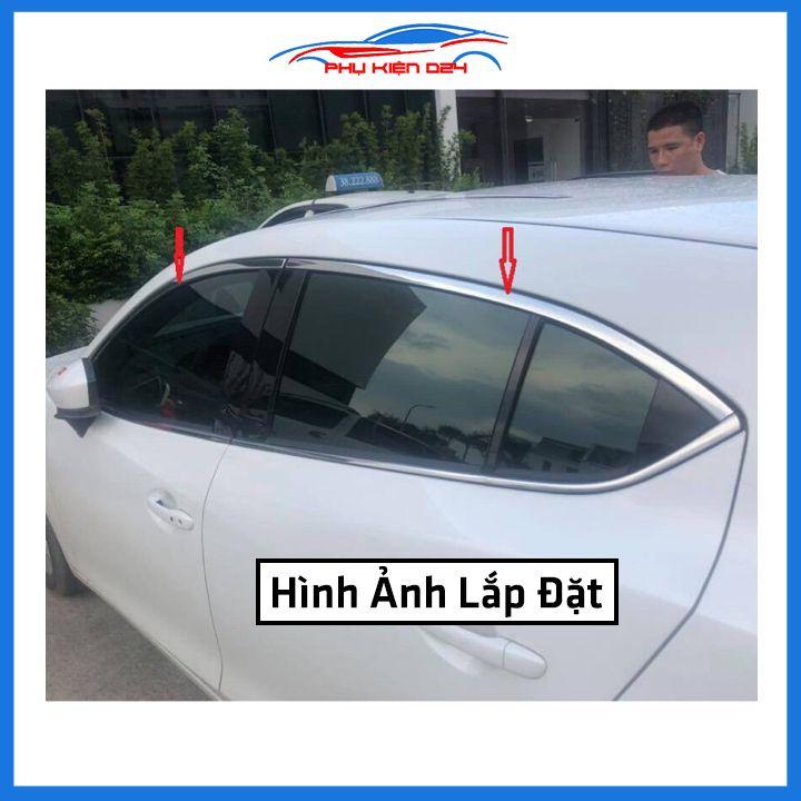 Bộ nẹp viền chân kính cong kính MAZDA 3 2015-2019 Inox sáng bóng chuẩn form xe