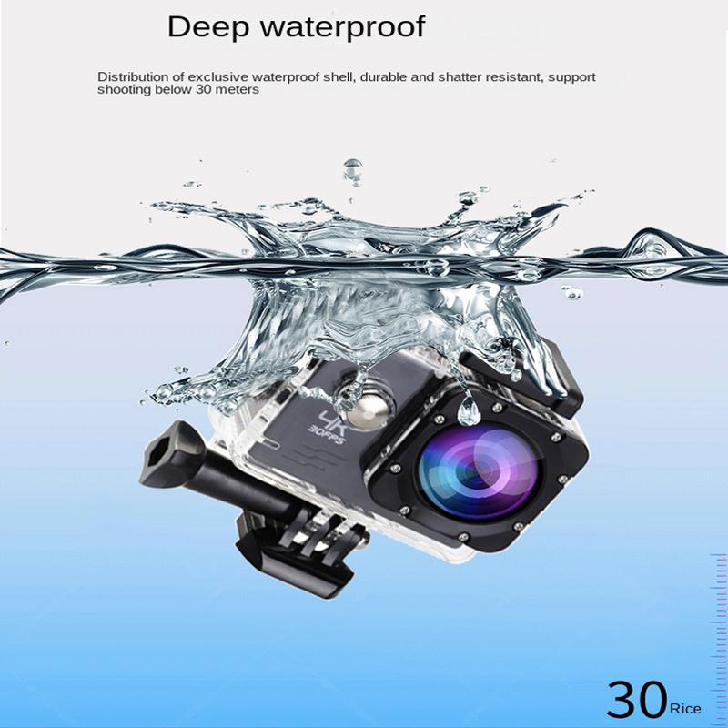WiFi 4K/30fps Máy ảnh thể thao 30m chuyển động không thấm máy quay máy quay máy quay xe máy góc xe máy rộng 140 °