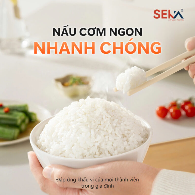 Nồi Cơm Điện Tách Đường 1.6L Seka SK1029 Công Suất 700W Lòng Nồi Ceramic, Bảng Điểu Khiển OLED - Hàng Chính Hãng