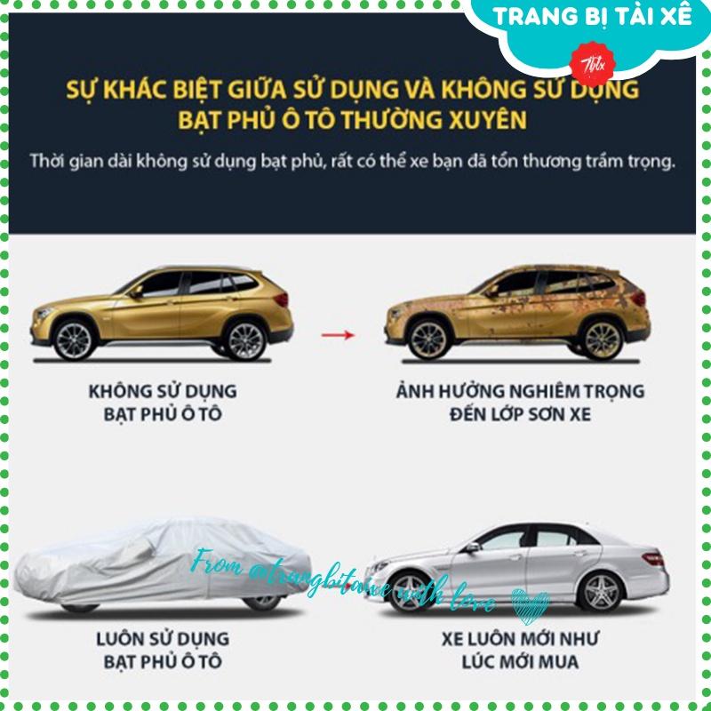 Bạt phủ ô tô cao cấp tráng nhôm phù hợp xe 4 5 7 chỗ.. che mưa che nắng chống lá rụng bụi mịn tiết kiệm tiền rửa xe-BPOT