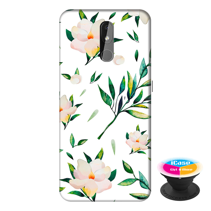 Ốp lưng cho điện thoại Nokia 3.2 hình Hoa Xanh tặng kèm giá đỡ điện thoại iCase xinh xắn - Hàng chính hãng