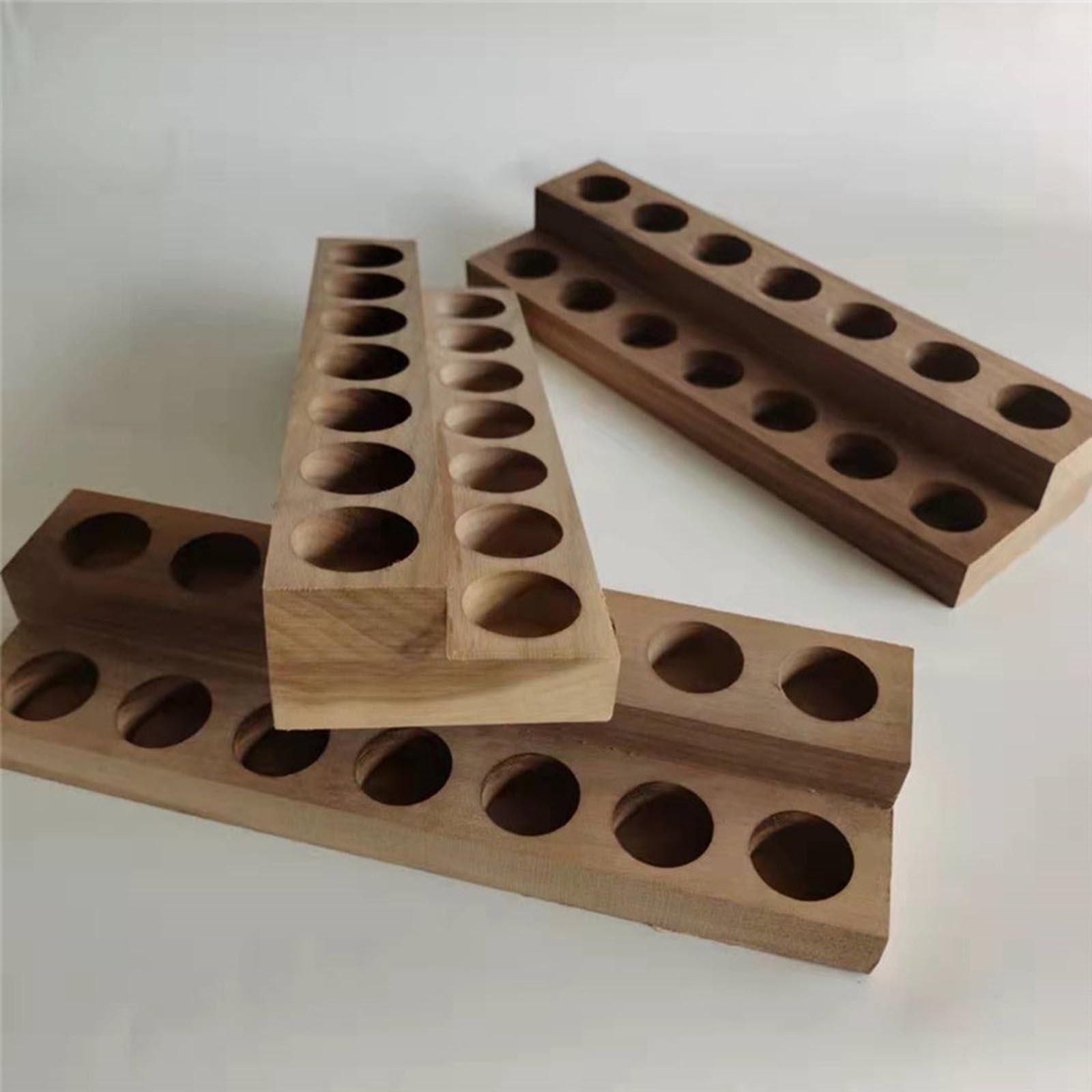 2-Tier Essential Oil Display Stand 10ml Bottles Storage Rack Shelf Walnut