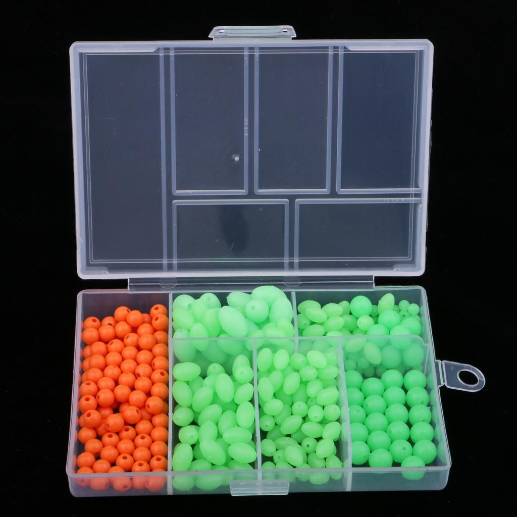 400pcs Luminous Hard Fishing Beads Rigs Lure Fly Tying Beads Suit