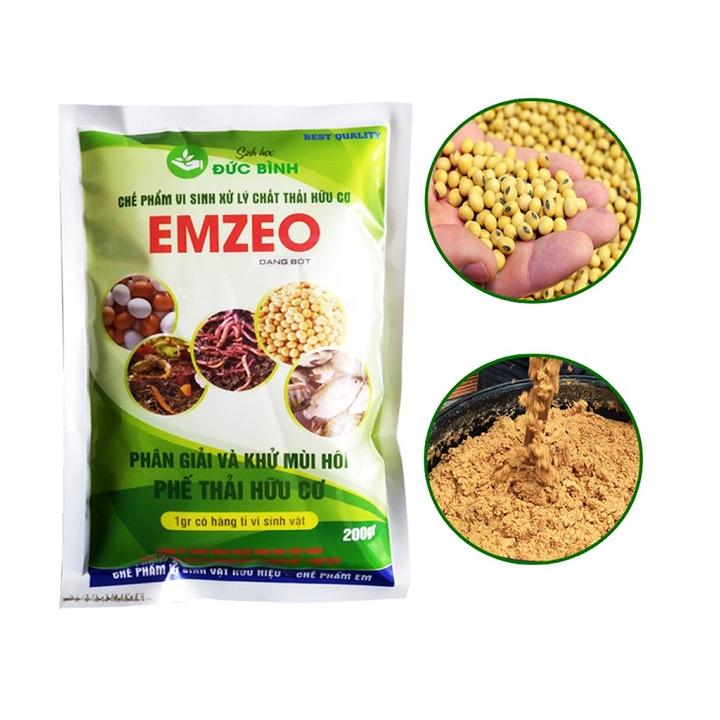 Combo Emzeo & Emic Ủ phân đậu tương, phân cá, rác thải gia đình - Gói 200gr