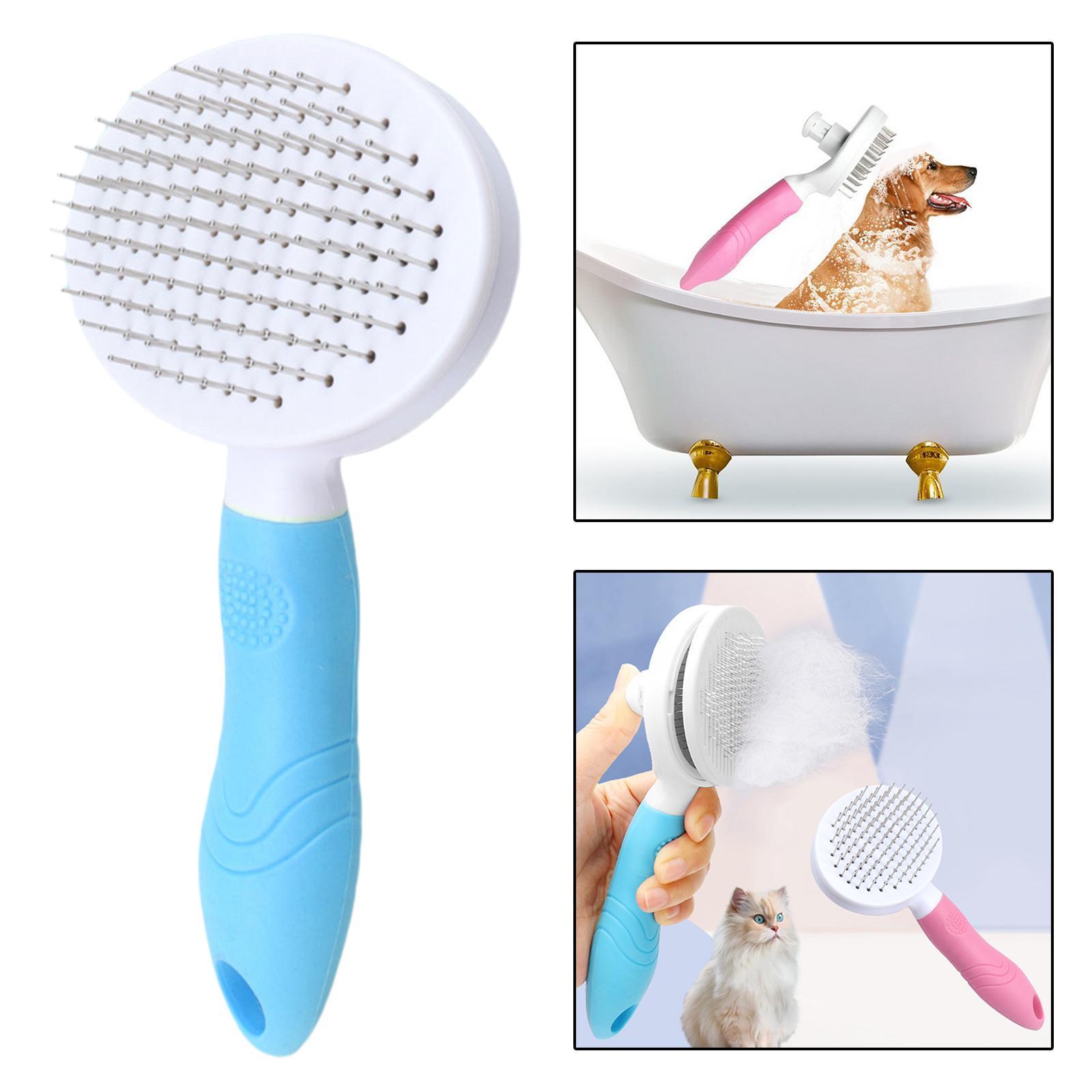 Pet Cat Dog Massage Comb Grooming Pink Thick