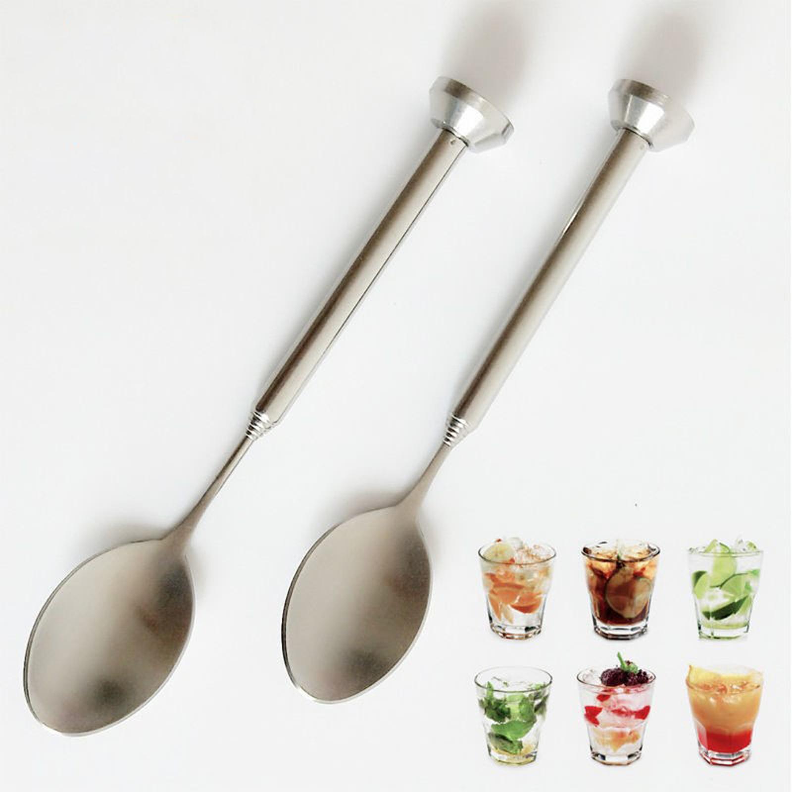 Retractable Stirring Spoon Mini Stirrer Rod Long Handle for Coffee Party