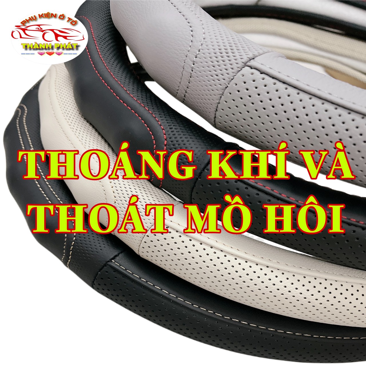 Bọc vô lăng tay lái ô tô xe hơi DA CỪU cao cấp dành cho xe 4 chỗ 5 chỗ 7 chỗ bán tải đường kính 38cm