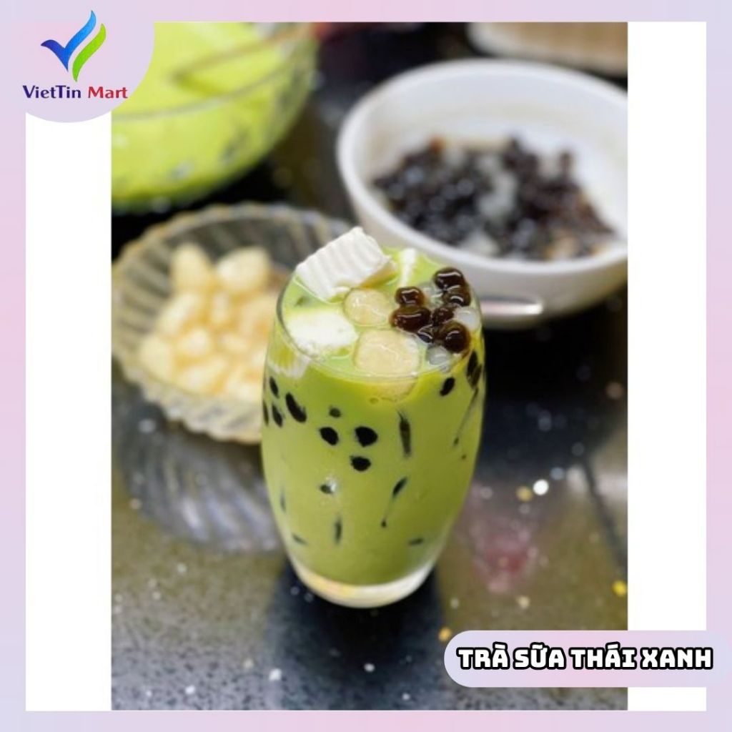 Set Nấu Trà Sữa Thái Xanh Viettin Mart 500Gr