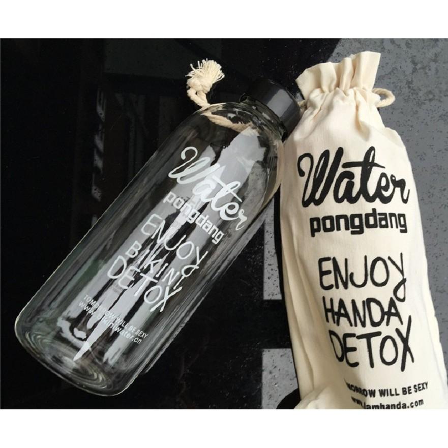 BÌNH ĐỰNG NƯỚC DETOX 600ML KÈM TÚI ĐỰNG VẢI CHẤT LƯỢNG TỐT