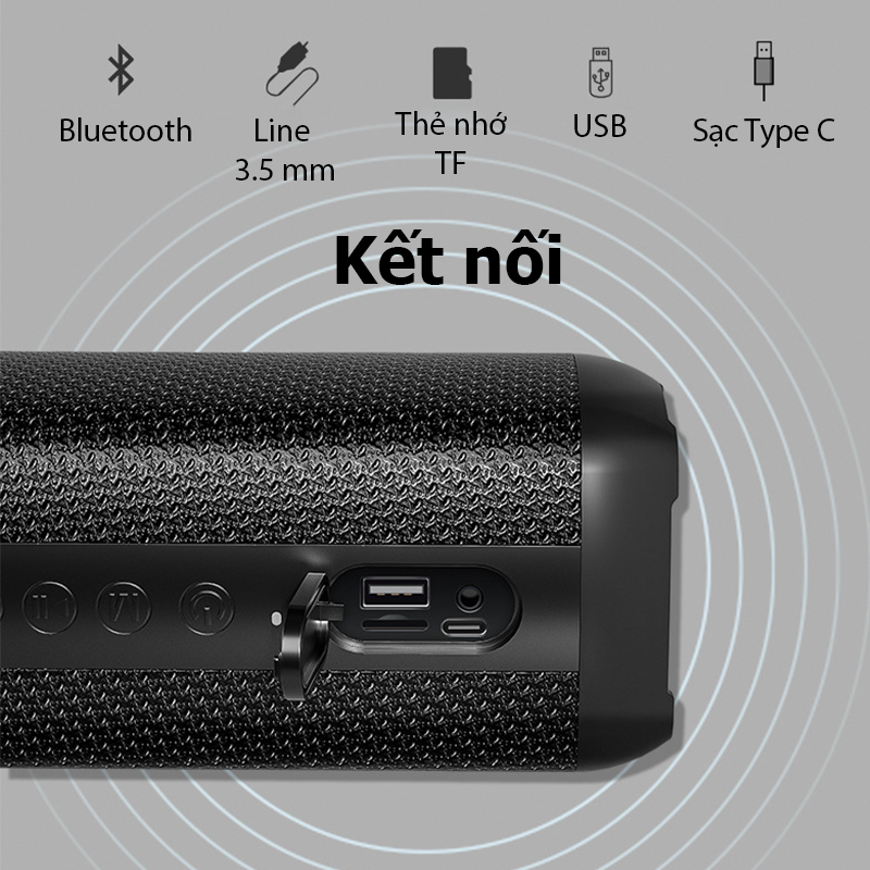 Loa Bluetooth Loa nghe nhạc di động Mini Bass ấm, loa không dây ngoài trời công suất lớn 80W cao cấp - Hàng Chính Hãng PKCB
