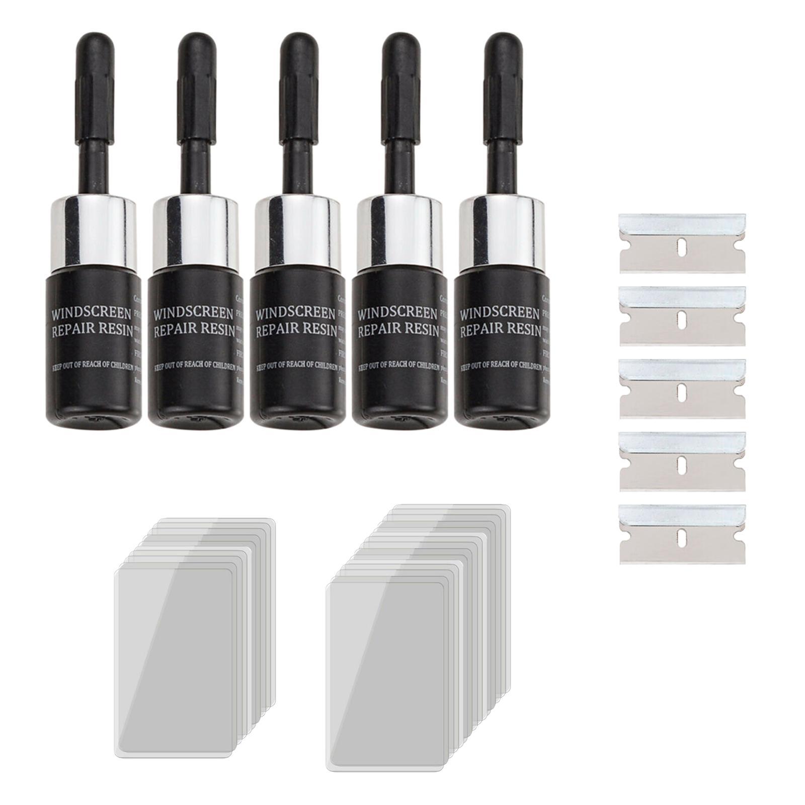 5 Pieces Glass repair Fluid Windshield Resin  Tool Kit glass