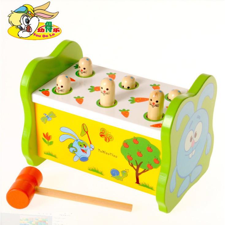 Trò Chơi Vận Động Cho Bé,Hộp Đập Chuột Màu Xanh Bằng Gỗ Kèm Búa Giúp Bé Rèn Luyện Đôi Tay Linh Hoạt Hơn