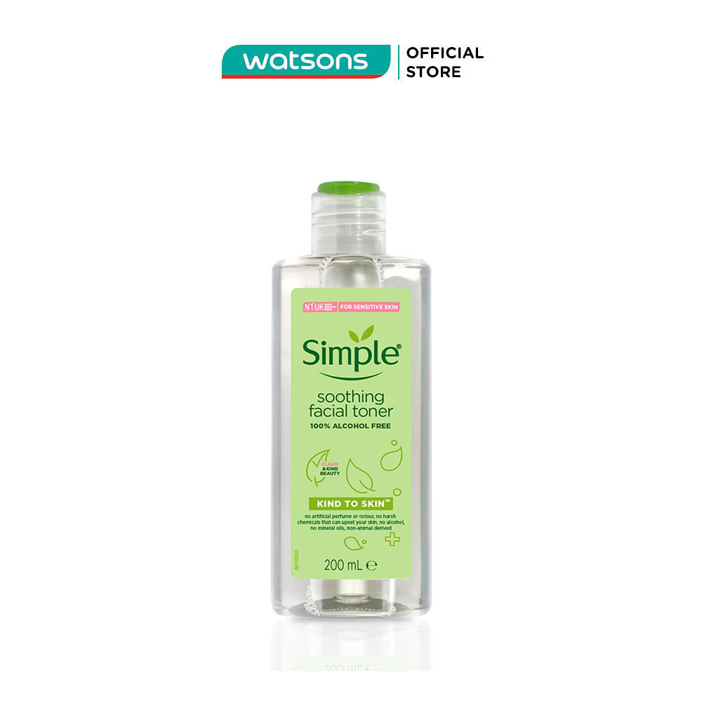 Nước Cân Bằng Simple Soothing Facial Toner Không Chứa Cồn Giúp Làm Dịu Da 200ml