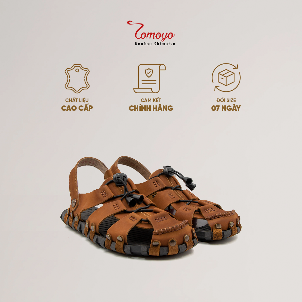 Sandal Rọ Nam Da Bò Thật Tomoyo TMS10103