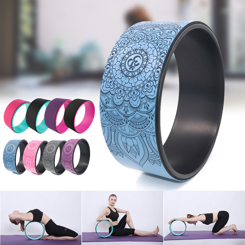 Vòng Tập Yoga PU Có In Hoa Văn - YOGA QG, Khung Nhựa ABS Bọc PU Cao Cấp, Chịu Lực Tốt, Kích Thước 33x13cm