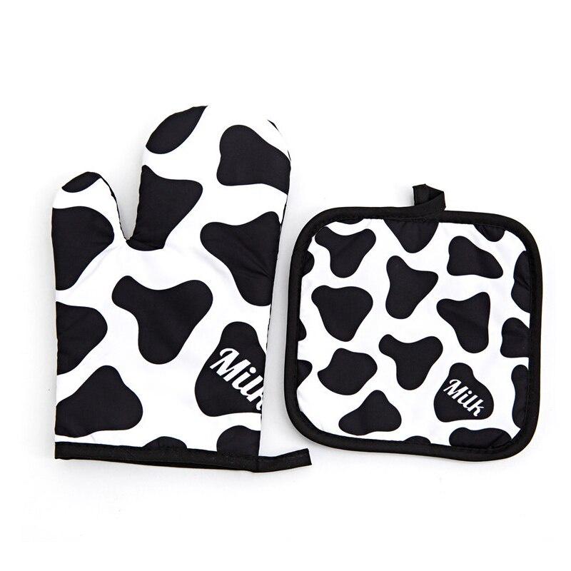 Kitchen Gloves Insulation Leopard Pattern Pad Cooking Microwave Gloves Baking BBQ Oven Potholders Oven Mitts Potholder Pad