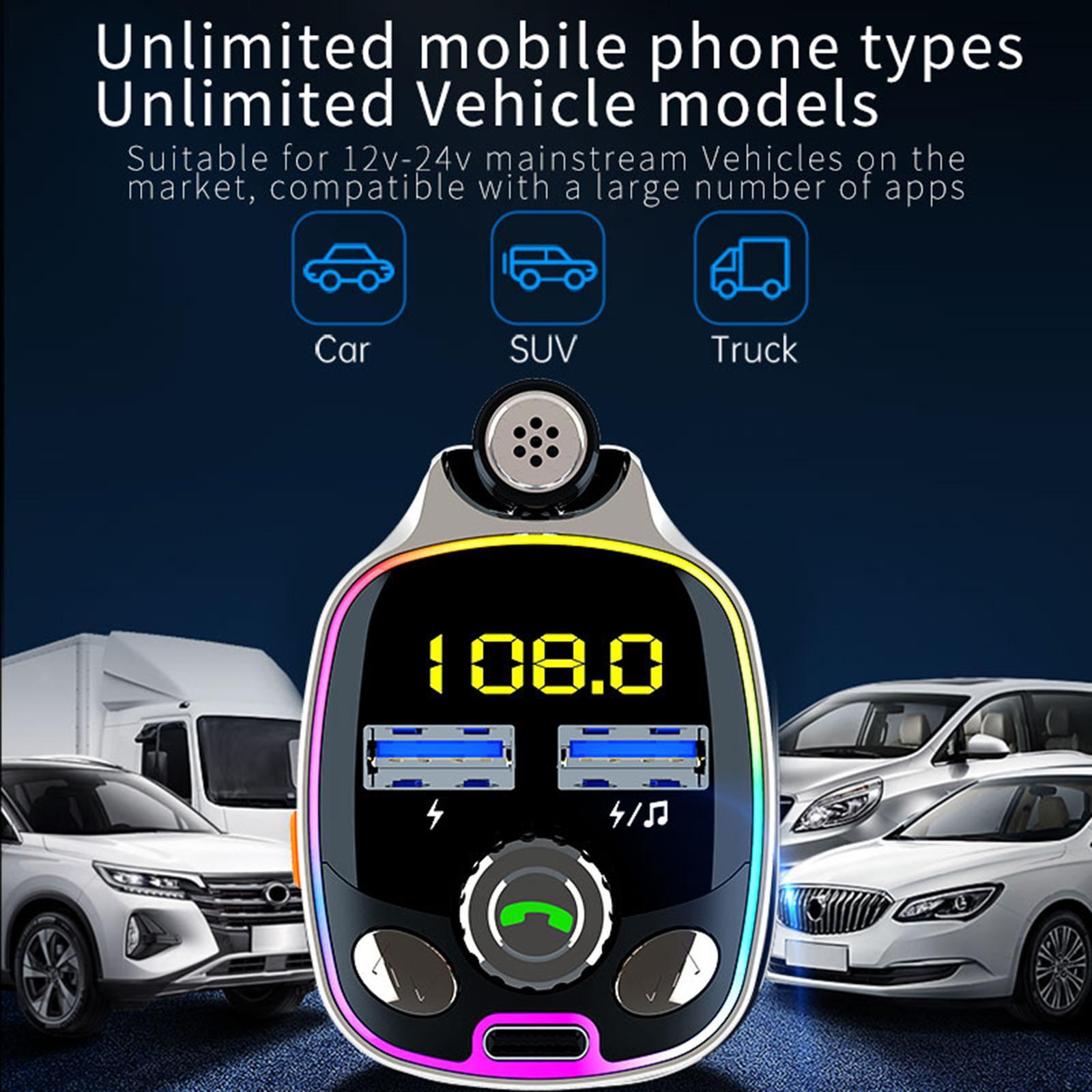 PD Car Charger Dual USB Led Fast Charge Type  Adapter