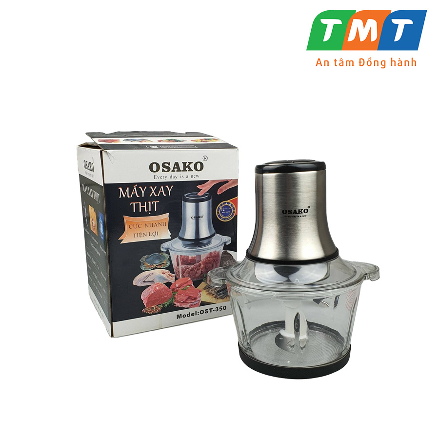 [HÀNG CHÍNH HÃNG] Máy xay thịt 350W, cối thủy tinh 2L Osako OST-350