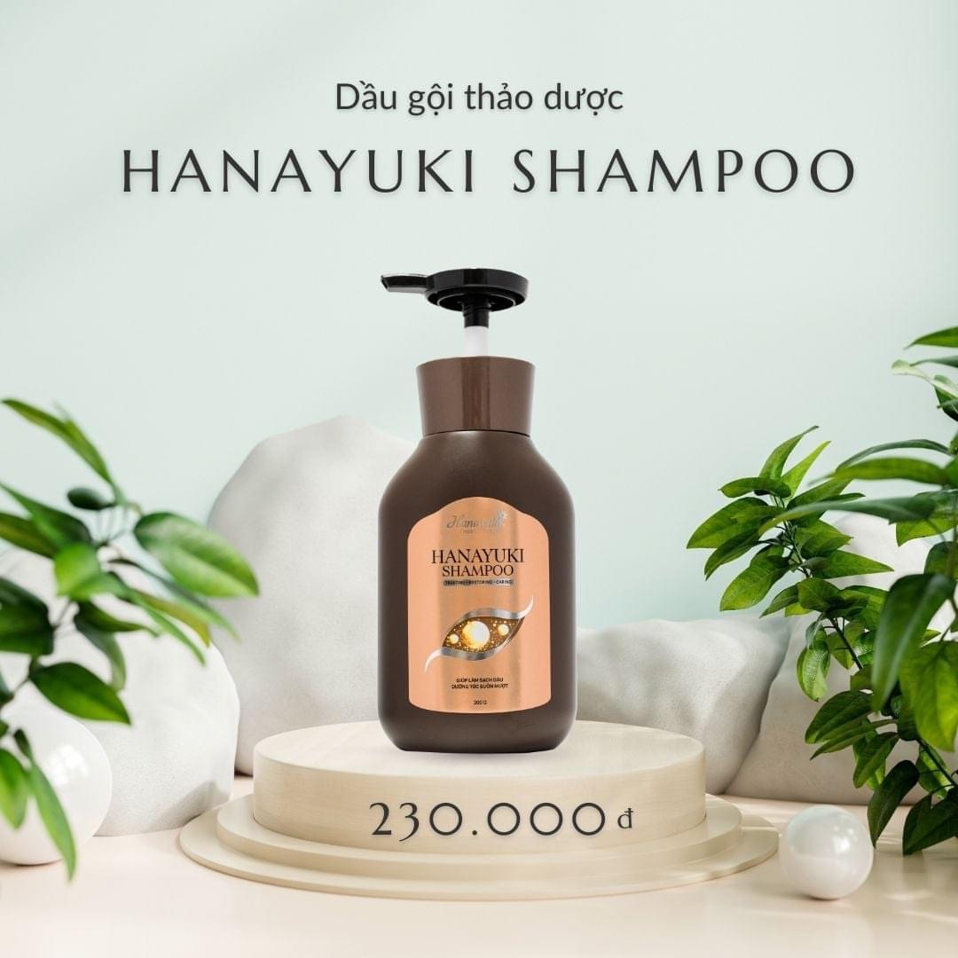 Dầu gội Hanayuki Shampoo giúp sạch gàu, chắc khoẻ, suôn mượt, nuôi dưỡng mái tóc bồng bềnh