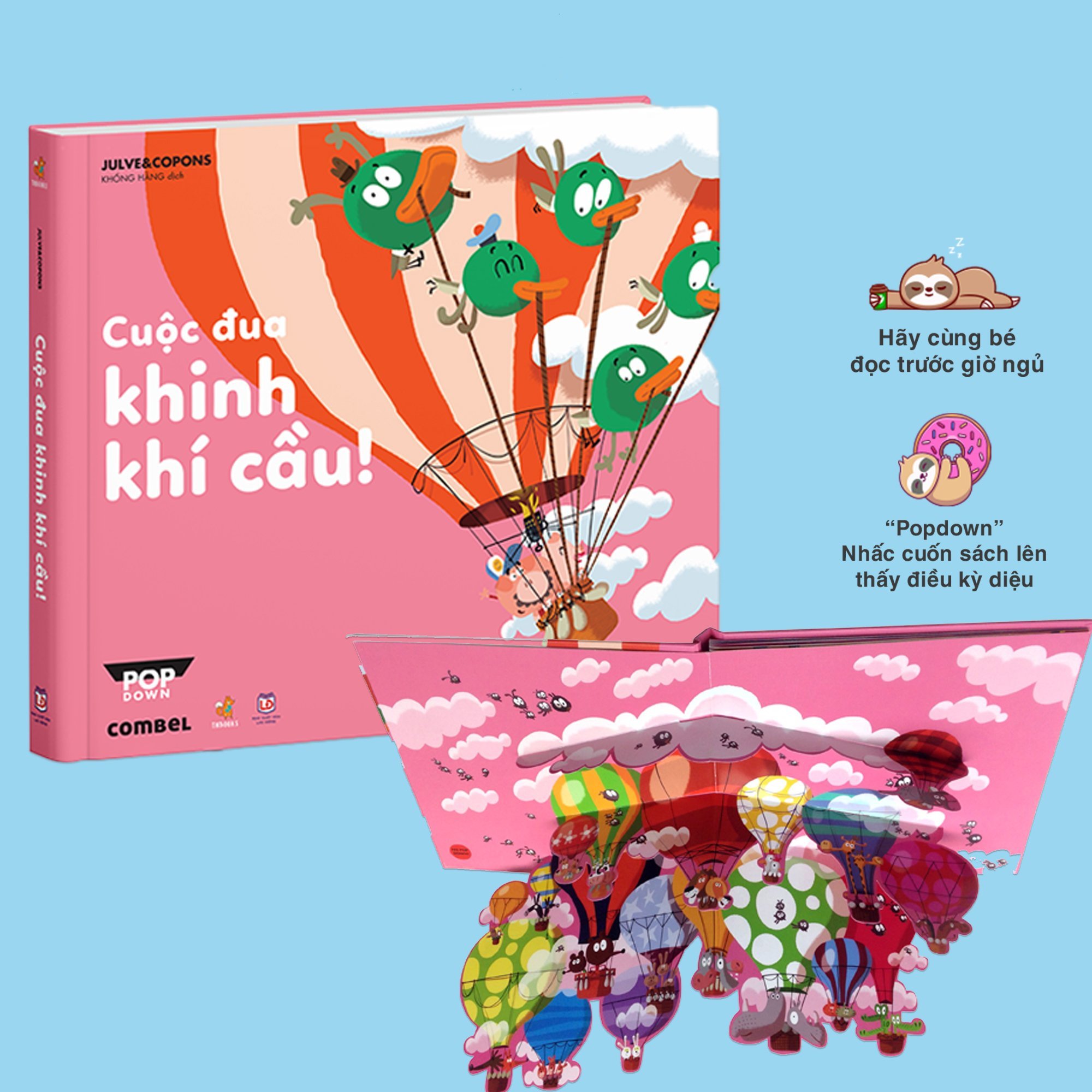 Sách tương tác - Cuộc Đua Khinh Khí Cầu - Sách lật mở Pop Down 3D cho bé