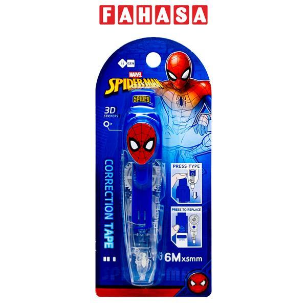 Bút Xóa Kéo Dạng Bấm Spider-Man - 6m x 5mm - iiGEN IG3123