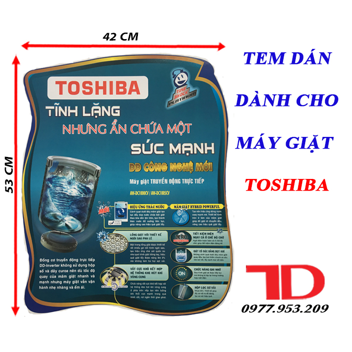 Tem dán dành cho máy giặt TOSHIBA