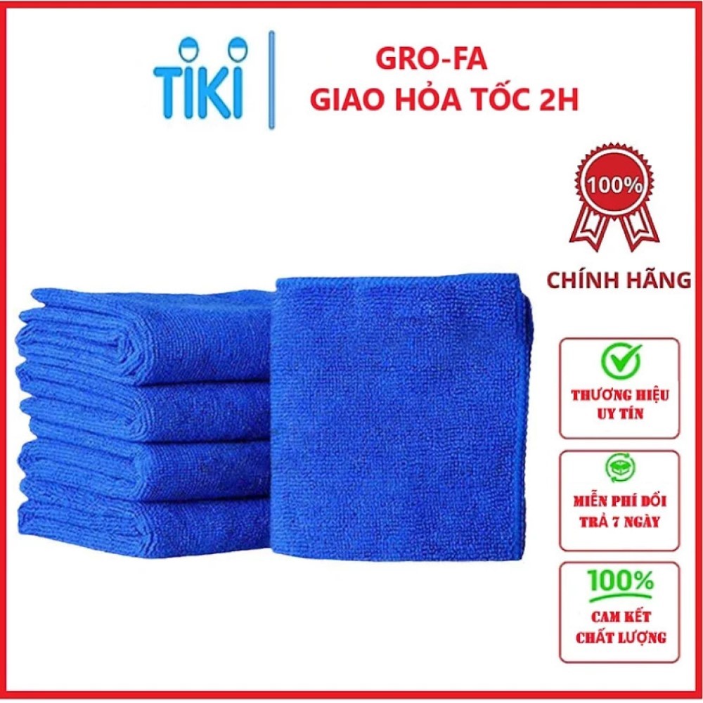 Khăn lau xe hơi, ô tô, xe máy siêu thấm, siêu mềm kích thước 27cm x 63cm GROFA -Giao màu ngẫu nhiên