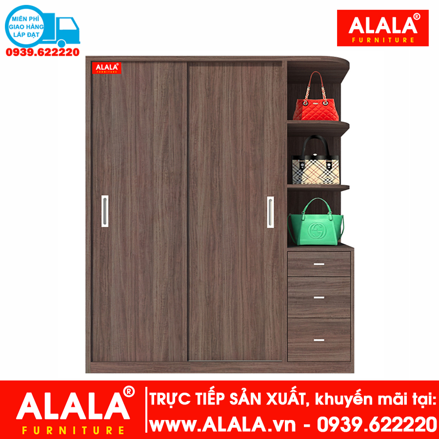 Tủ quần áo ALALA268 gỗ HMR chống nước - www.ALALA.vn - 0939.622220