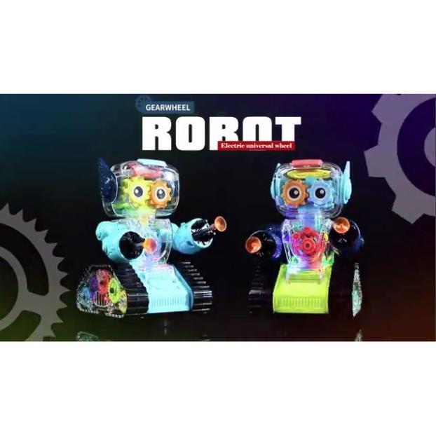Robot Chiến Đại Chiến Chạy PIN, Nhựa ABS Trong Suốt, Xuyên Thấu Thấy Động Cơ, Có Đèn, Nhạc, Bắn Que Silicon 0841