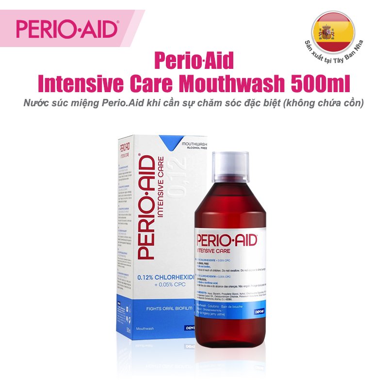 Nước súc miệng ngăn mảng bám, chống viêm Perio.Aid Intensive Care 500ml