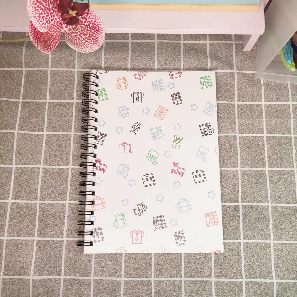 Sổ / Vở lò xo kép caro, kẻ ngang, chấm bi PATTERN LOVER khổ B5 Self Planner 80-120-160 trang 100GSM