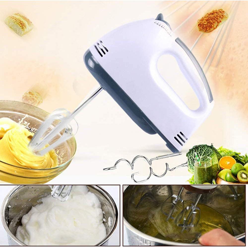 Máy Đánh Trứng 7 Tốc Độ - Tặng Kèm Dụng Cụ Xịt Cốt Nước Chanh - Trắng - Hàng Chất Lượng