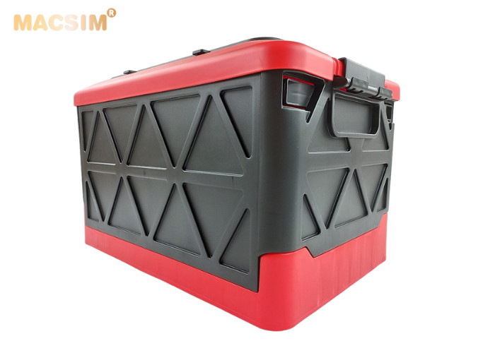 Hộp đựng đồ gấp gọn 2 ngăn 50L màu đỏ pha đen kích thước 50cm x 34cm x 31cm - hộp đựng đồ trong cốp ô tô nhãn hiệu Macsim chất liệu PP cao cấp