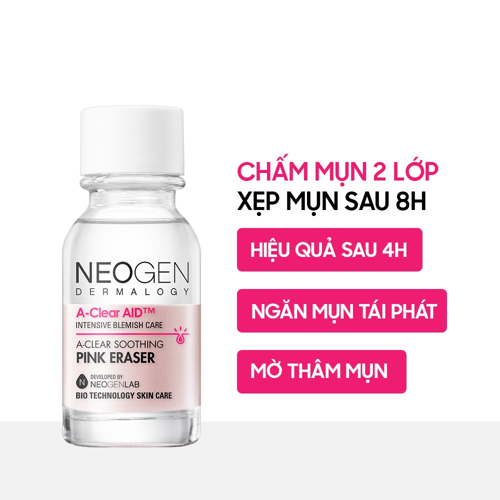 Chấm Mụn 2 Lớp Giúp Xẹp Mụn Sau 4H Neogen Dermalogy A-Clear Aid Soothing Pink Eraser 15ml