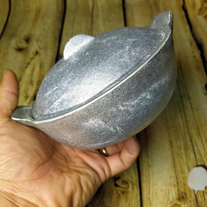 Nồi Gang dầy ĐÚC NGUYÊN KHỐI thủ công SIÊU ĐẸP -Size 17. Dụng cụ nhà bếp nấu CƠM, CANH, KHO