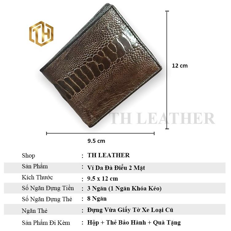 Ví Da Đà Điểu 2 Mặt Cao Cấp, Bóp Nam Da Chân Đà Điểu Dáng Ngang - BH 24 tháng