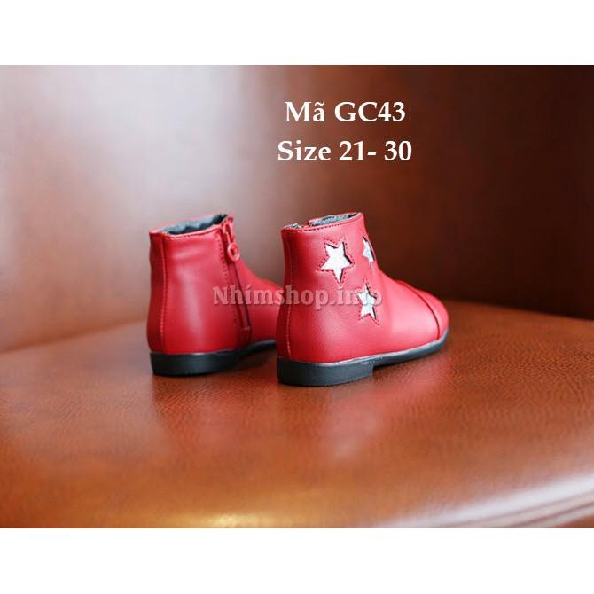 Giày Bốt Bé Gái 1 - 5 Tuổi Kiểu Hàn Quốc GC43 Đỏ
