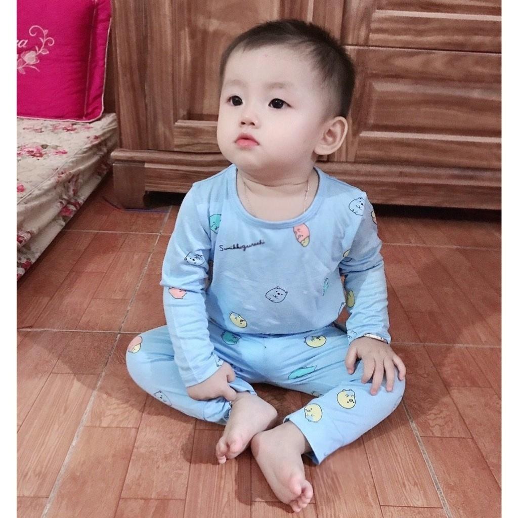 Bộ Thu Đông Dài Tay Cho Bé Bộ Thun Lạnh Dài Tay Peekaboo Cho Bé Trai Bé Gái với họa tiết Gấu siêu Kute