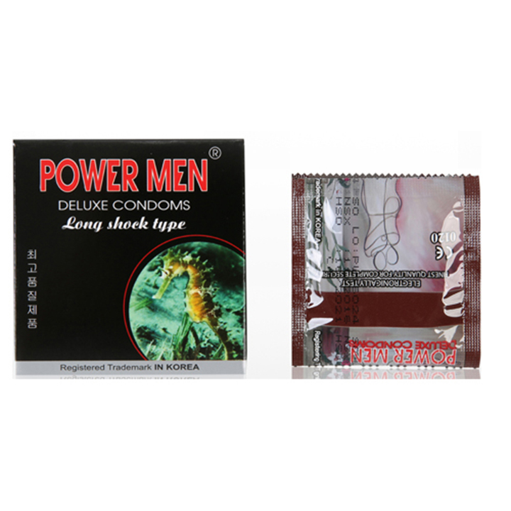 Bao cao su Powermen hộp 12 chiếc và Longshock hộp 3 chiếc