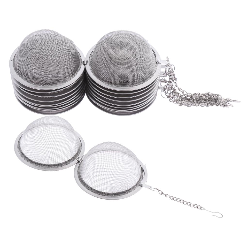 Set 10 Quả Bóng Lưới Lọc Trà Bằng Thép Không Gỉ - Tùy Chọn Kích Thước