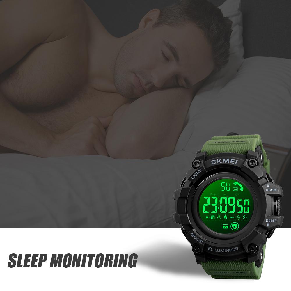 Đồng hồ kỹ thuật số SKMEI Nam đo nhịp tim & theo dõi giấc ngủ,máy đếm bước chân,cuộc gọi tin nhắn