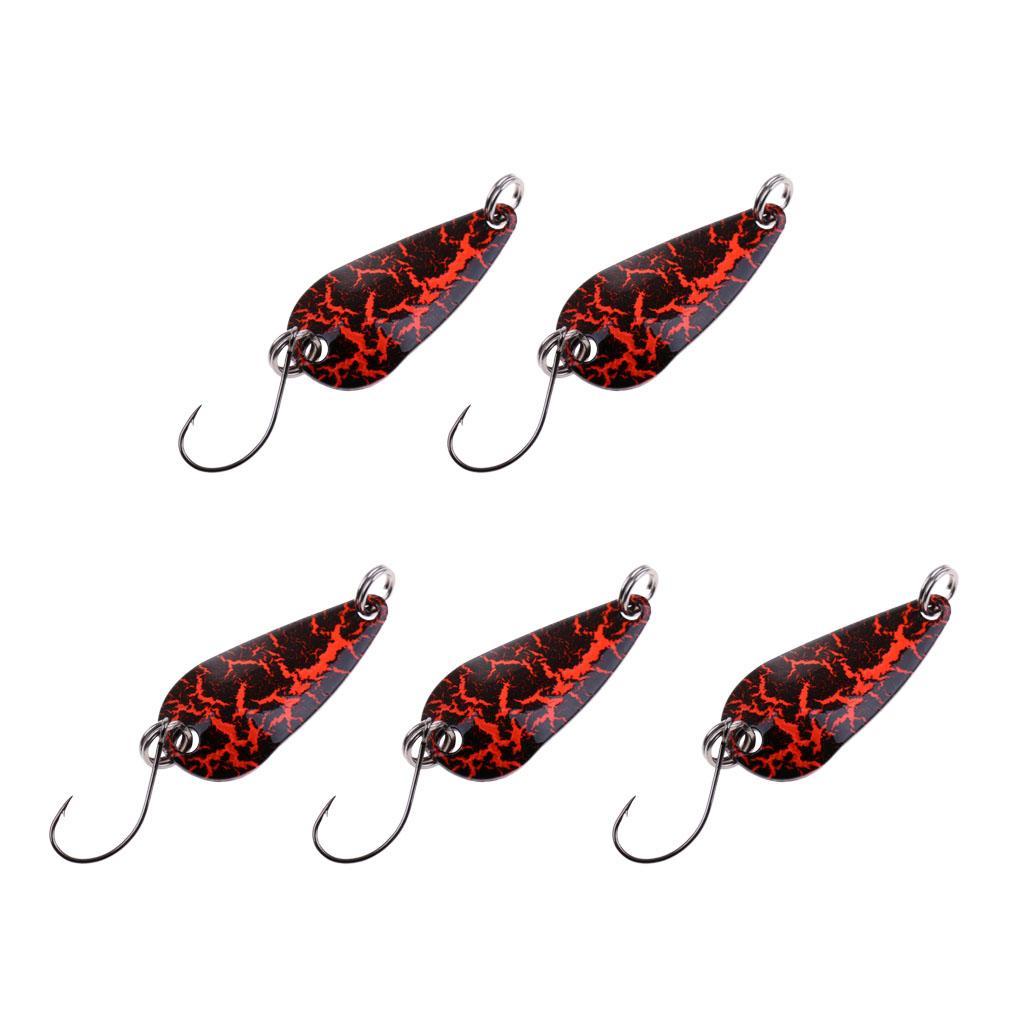 5Pcs Fishing Lures Set Copper Spoon Sequins Metal Lures Hard Baits Crankbait with Single Hook