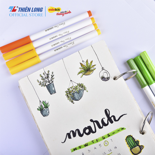 Bộ 56 Cây bút lông màu Fiber Pen Thiên Long Colokit