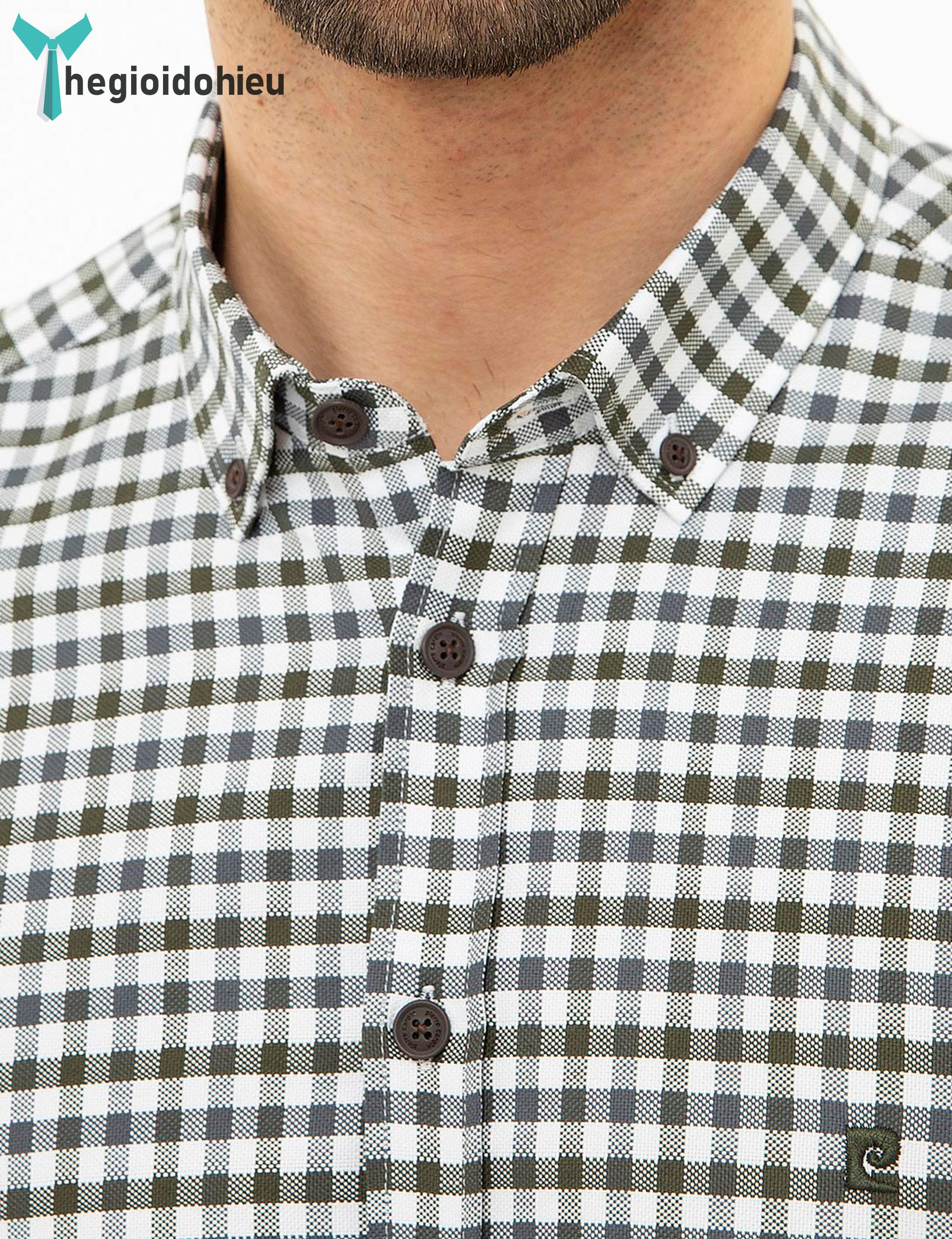 Áo sơ mi nam dài tay Pierre Cadin PCLShirt149 (Caro trắng đen) - Hàng nhập khẩu - Không túi - Caro trắng đen